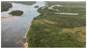 Aerial view of Marten Falls First Nation
