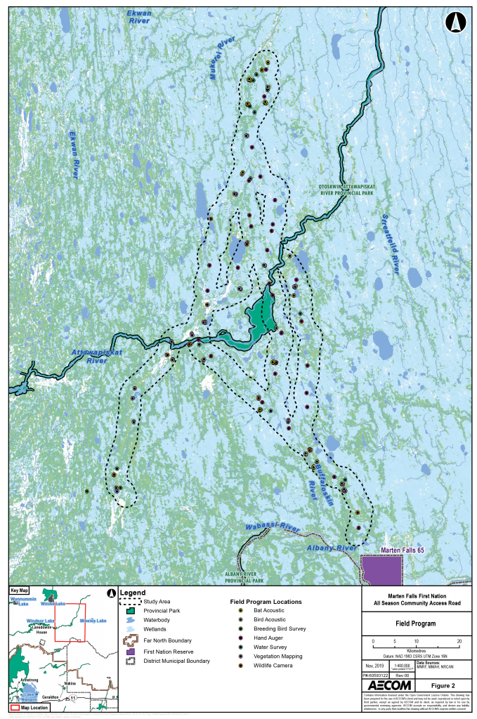 Map of Industry Supply Road Field Survey Locations.