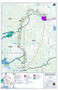 3. Map of the final Marten Falls First Nation Community Access Road Route.