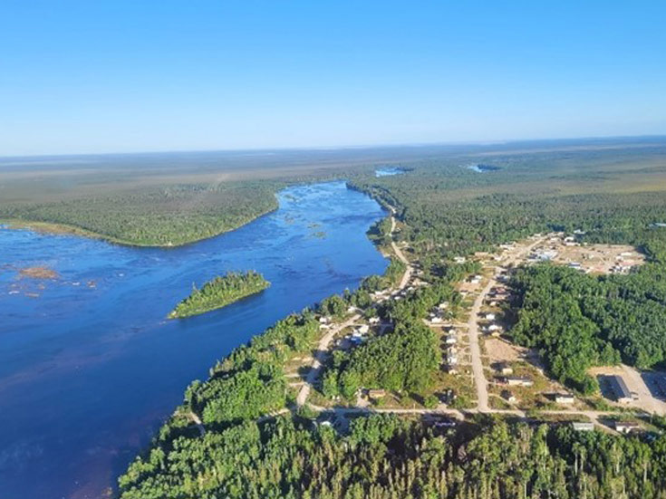 Aerial photo of Marten Falls First Nation. Aerial photo of Marten Falls First Nation.