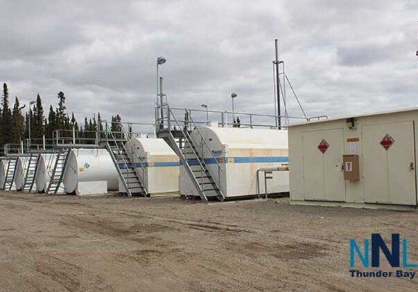 Photo of diesel generators in Bearskin Lake First Nation.